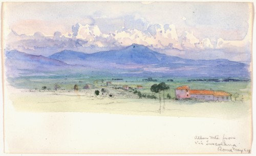 Alban Mountains from Via Tuscolana, Rome, 1900.