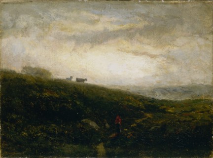 Untitled (cows descending hillside), 1881.