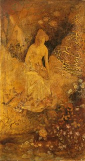 Panel for a Screen: Woman with a Deer, ca. 1876.