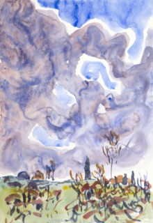 Watercolor no. 31, Landscape with Clouds, ca. 1930.