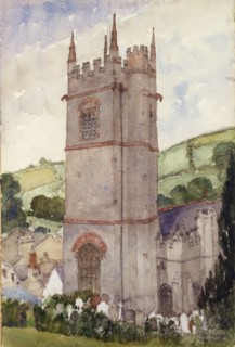 Church Tower, Marldon, 1924.