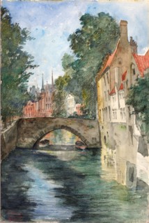 On the Canal, Bruges, 1928.