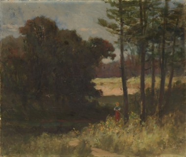 Untitled (landscape with trees and woman), 1894.