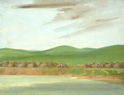 Arikara Village of Earth-Covered lodges, 1600 Miles above St. Louis, 1832.