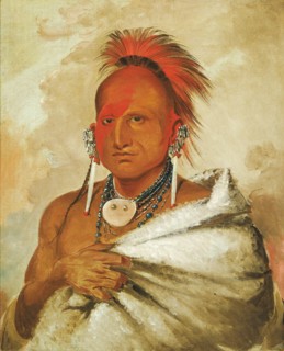 O-rón-gás-see, Bear-catcher, a Celebrated Warrior, 1832.