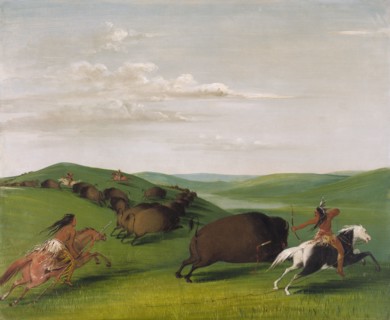 Buffalo Chase with Bows and Lances, 1832-1833.