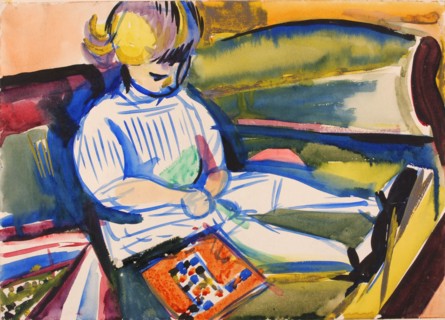 Child on Sofa, ca. 1914-1918.