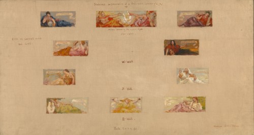 Sketches for the Decoration of a Private Library "A", 1894.