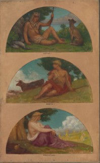 The Progress of Civilization: Hunting, Herding, Agriculture (mural study, State Capitol, Des Moines, Iowa), 1905-1906.