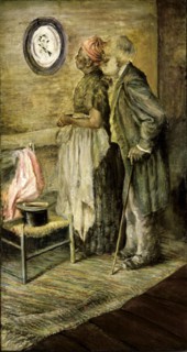The Old Couple Looking at a Portrait of Lincoln, after 1904-1905.