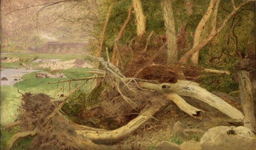 Wooded Landscape with Bridge, ca. 1860-1870.