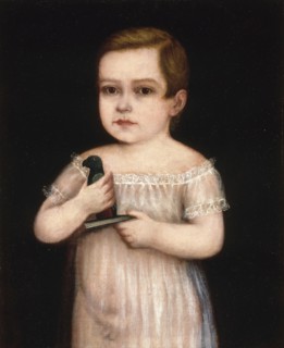 Niño con Cotorra de Juguete, ca. 1830-1850. [Boy with toy parrot].