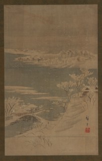 Winter landscape, mid 19th century. Possibly by Utagawa Hiroshige II.