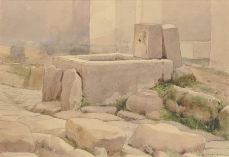 Pompeian Fountain and Horse Trough, 1880. Creator: William Henry Holmes.