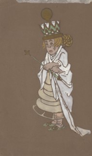 White Queen (costume design for Alice-in-Wonderland) 1915.