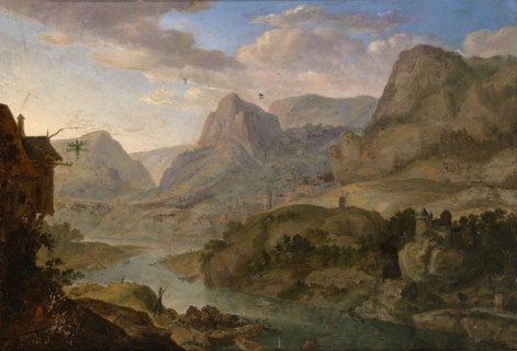 Landscape, 17th century? Attributed to Herman Saftleven.