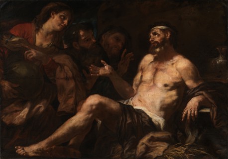 Job and His Comforters, 17th century? Attributed to Luca Giordano
