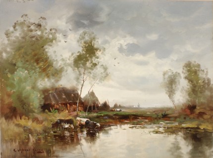 Landscape with Windmill, late 19th-early 20th century.