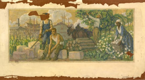 Abundance of Today (mural study, Clarksville, Tennessee Post Office), ca. 1937-1938.