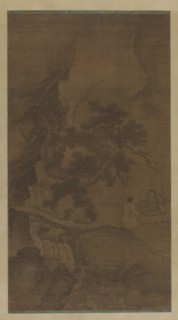 Discussing the Dao in the Shade of Pines, 14th century. By a follower of Yan Hui. Formerly attributed to Liu Songnian.