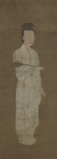 Portrait of a Woman in White: Lu Meiniang, 14th century. Formerly attributed to He Chong.