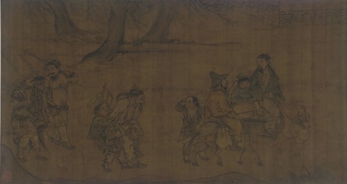 A Group of traveling workmen, 1368-1644. Formerly attributed to Li Di.