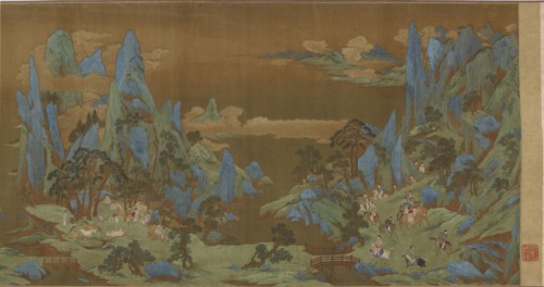 Travelers in the Springtime Mountains, 16th-17th century. Formerly attributed to Qiu Ying.
