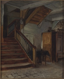 Room Interior with Winding Staircase, late 19th-early 20th century.