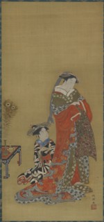 A Courtesan and attendant, late 18th-early 19th century.