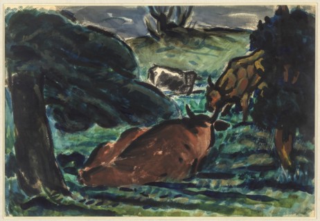 Cows Reclining, c1920s.