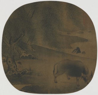 Water Buffalo and Herdboy under Willows, 13th century. Creator: Unknown.
