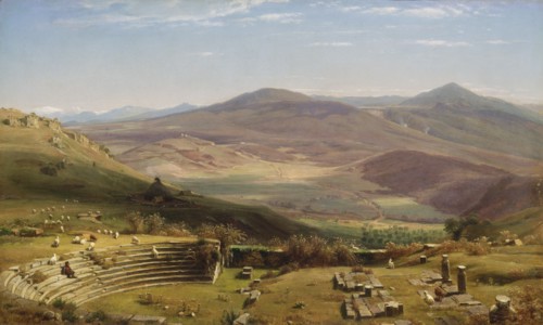 The Amphitheatre of Tusculum and Albano Mountains, Rome, 1860.