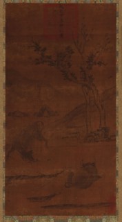 River Landscape: Two Water Buffaloes and a Napping Herd-boy, 1368-1644.
