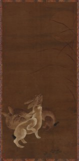 Three hares looking at the moon, 1368-1644.