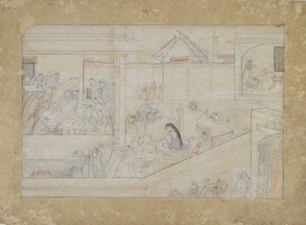 Wedding Preparations: folio from a Nala-Damayanti series, 1775-1800.