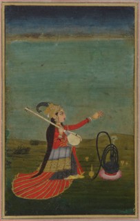 Female performer with tanpura, 18th century.