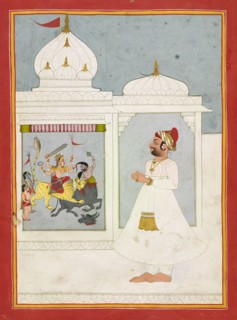 Thakur Ajit Singh worships the Goddess, dated 1817.