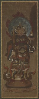 One of the twelve deva: Bishamon-ten (Vaisravana), late 15th-early 16th century.