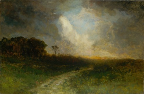 Untitled (landscape, man on horse), 1884.