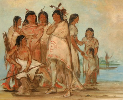 Du-cór-re-a, Chief of the Tribe, and His Family, (1830?)