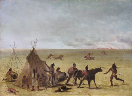 Indian Family Alarmed at the Approach of a Prairie Fire, 1846-1848.