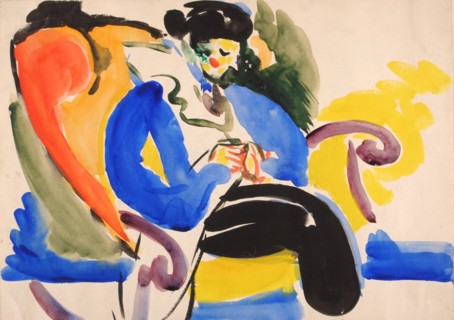 Calligraphic #2 Woman on Chair, 1914-1918.