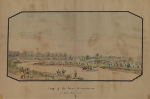 Camp of the Peace Commissioners at Medicine Lodge Creek, 1867.
