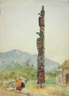 The Raven Totem Pole, ca. 1880-1914.