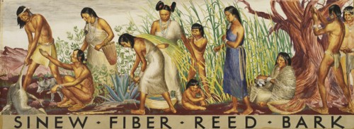 Sinew, Fiber, Reed, Bark (mural study), ca. 1933-1943.