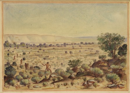 Men Hunting Rabbits, 20th century.