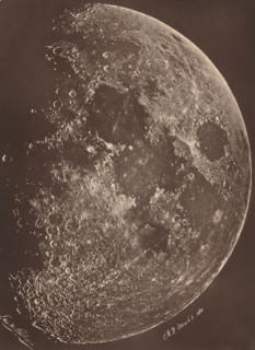 Photographie de la lune a son 1er Quartier, March 6, 1865.