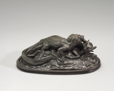 Crocodile Devouring an Antelope, model n.d., cast after 1845 by 1873.