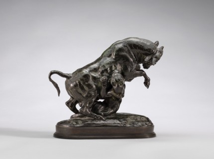 Rearing Bull with Tiger, model 1841/1844, cast by 1873.