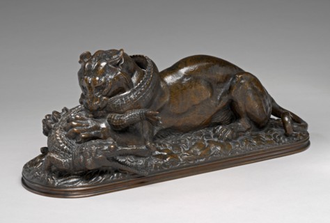 Tiger Devouring a Gavial of the Ganges, model 1831.